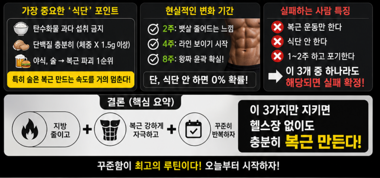 홈트로 왕짜 만드는 법: 이것만 하면 누구나 복근 만든다