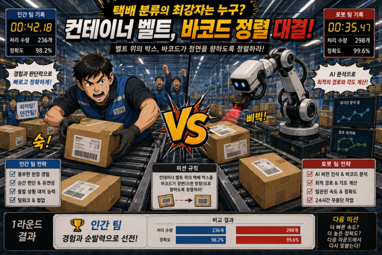 인간 로봇 택배 대결