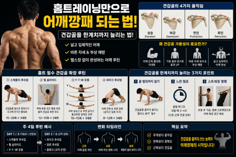 홈트레이닝만으로 어깨깡패 되는 법: 견갑골 가동성 극대화 루틴 총정리