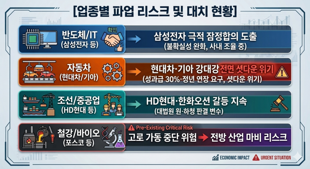 업종별파업 리스크 대치현황